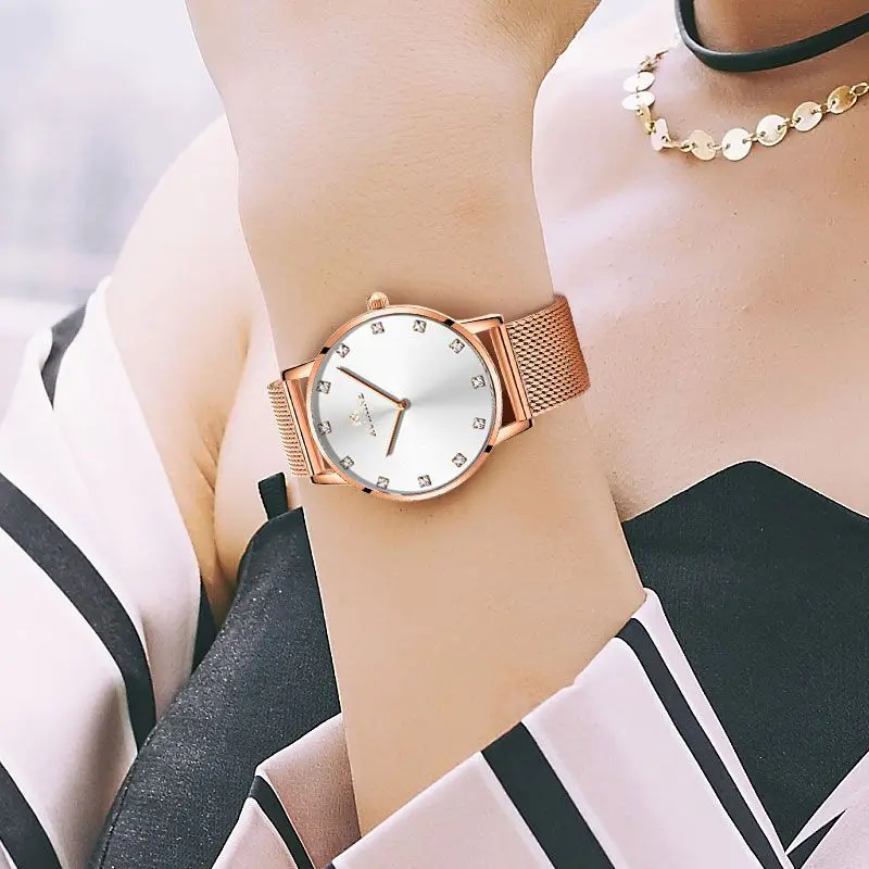 RUIXINE S720L Simple Design Ladies Japanese Quartz Movement Watches Customize Logo Stainless Steel Band Women Wristwatches