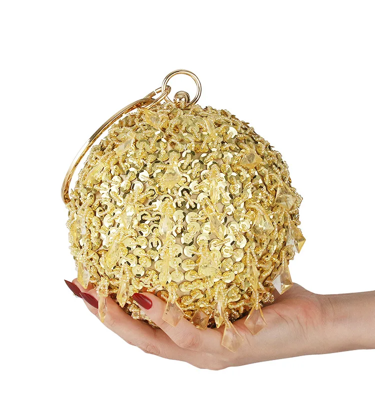 Luxury Crystal Beaded Sequin Rhinestone Evening Clutch Bag For Women Handbag Purses Bridal Banquet Bag