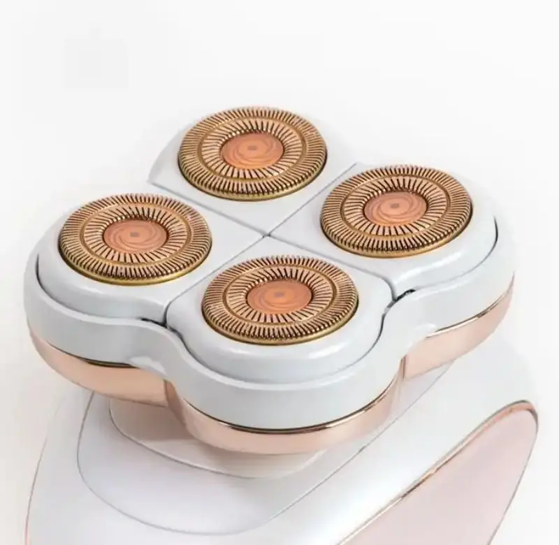 Cross Border New Four Heads Shaver Ladies Electric Rechargeable Epilator Thigh Plucker Four Heads Shaving Heads