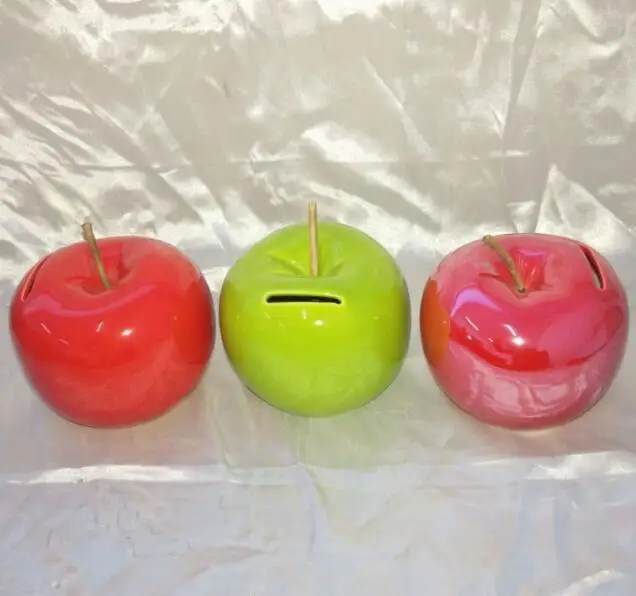 Pearl Plated Ceramic Apple,Ceramic Fruit,Desk Decoration Ceramic Green Apple