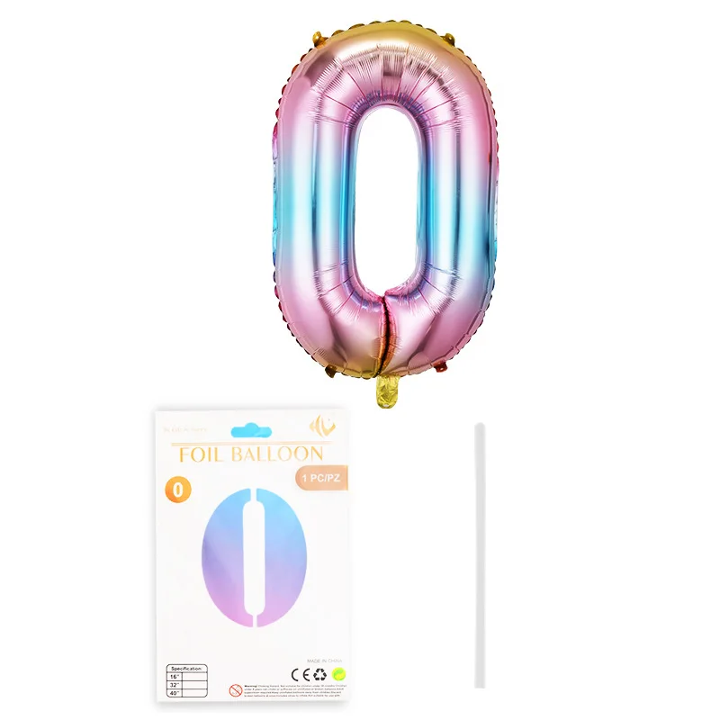 Wholesale 16inch Number Balloons Card Package Happy Birthday Balloon Alphabet Cheapest Foil Balloon Festival Party Decoration