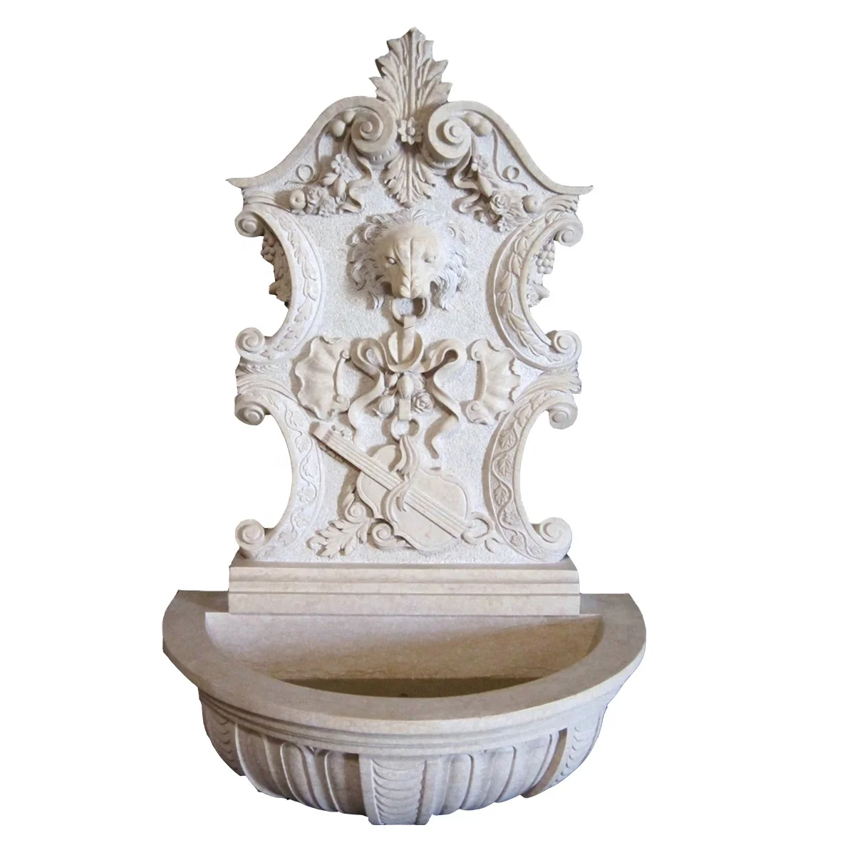 Hot sell high end marble wall fountain hand carved  marble garden fountain decoration beige Marble Fountain