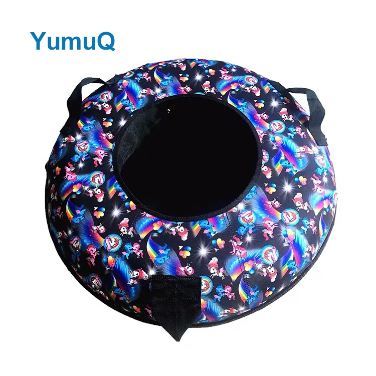 YumuQ 70cm Rubber Inflatable Commercial Double Snow Ski Sleigh Tube Sledge Sled For Winter Sport