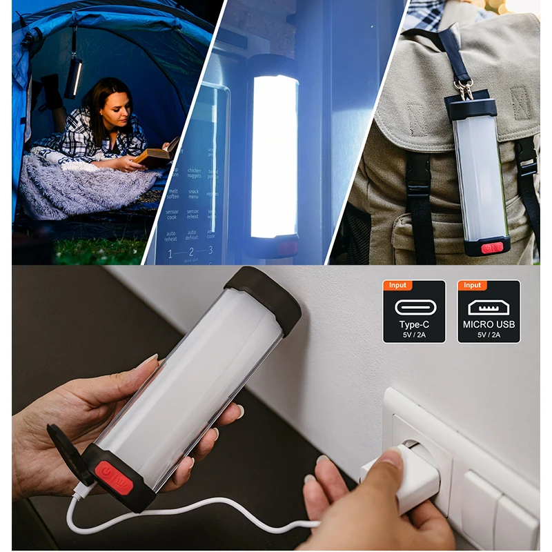 Outdoor waterproof multifunctional recargable solar magnet magnetic camping tent 16W LED  lantern light