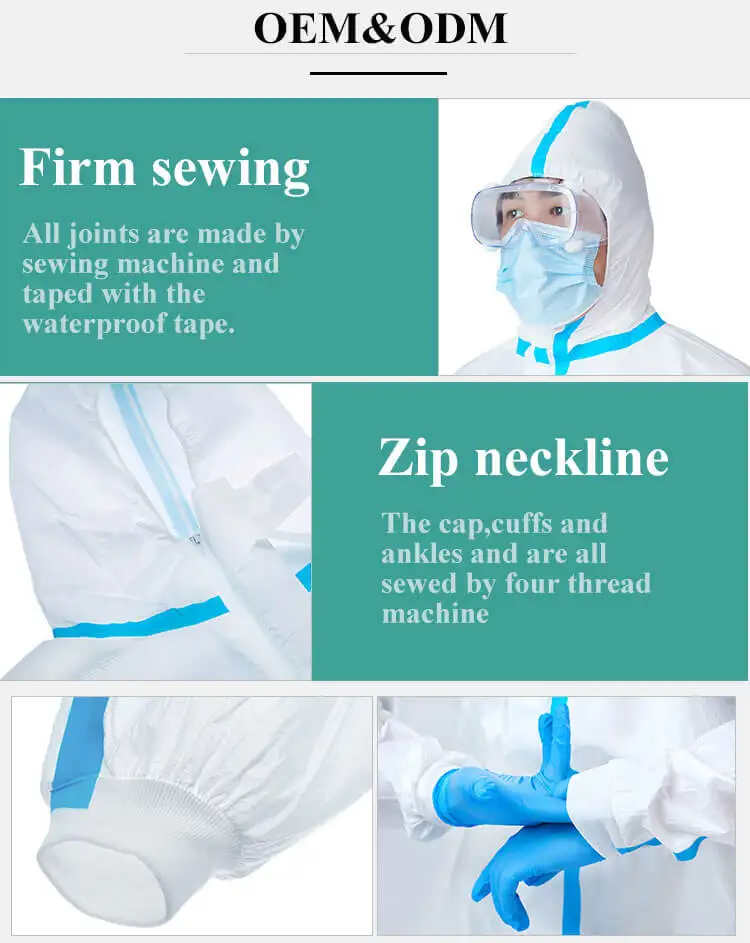 Rhycom protective clothing disposable chemical protective coverall with hood category 3