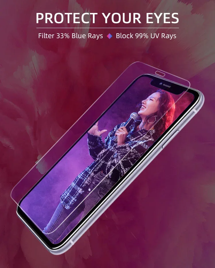 Factory 0.33mm anti-oil tempered glass cutting machine price with anti-blue light