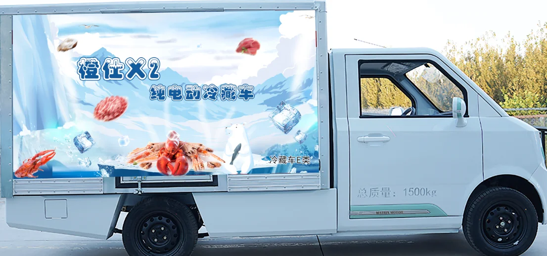 Competitive price refrigerated electric small box truck,e class refrigeration  electric cargo van