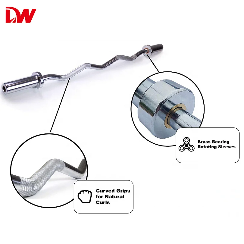 DW Sports Crossfitness Bar Competition Barbell Curl Bar with Spring Collars Gym Weightlifting 4ft Steel Unisex Universal 1.8 M