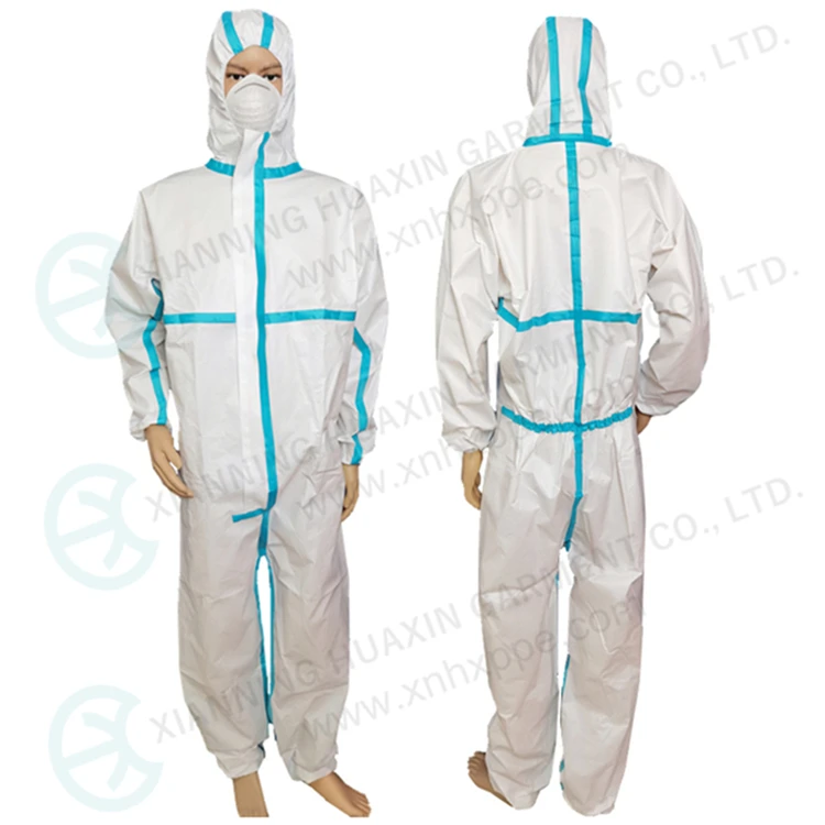 EN14126 Taped Seam Personal Protection Equipment Disposable Coverall
