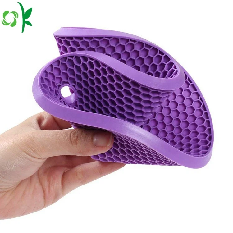 OKSILICONE Heat Resistant Silicone Honeycomb Insulation Pads Mat Round Kitchen Waterproof Silicone Mat Cup Glue Heat Pad