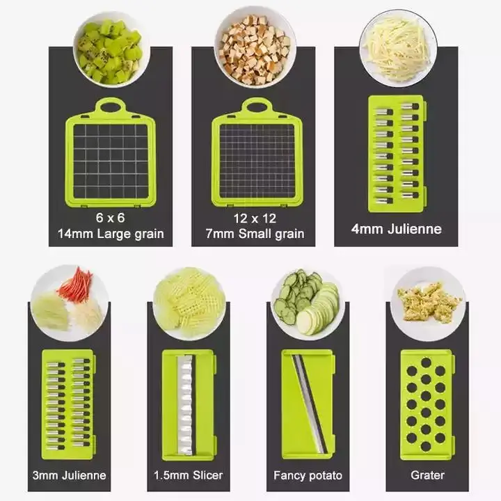 Vegetable Chopper Multifunctional Onion&Carrot Dicer Potato Slicer Cutter Shreds with Sharp Blades Drainage basket