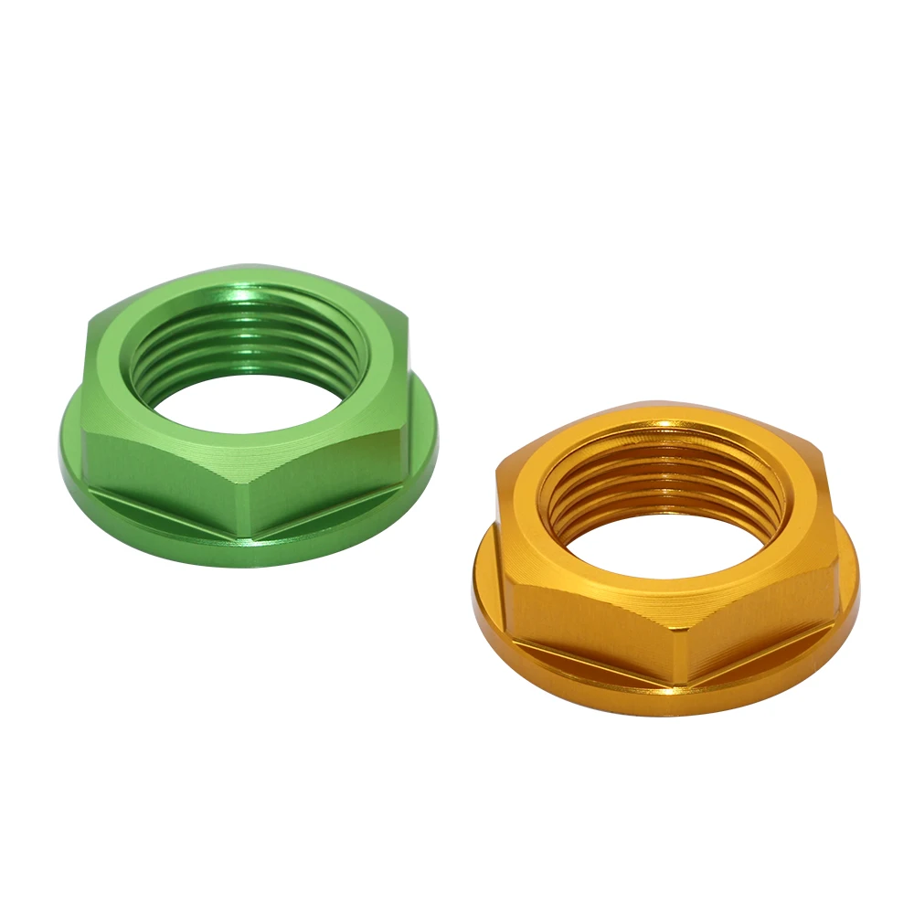 
Motorcycle Gold/Green M18XP1.5 Front Axle Shaft Lock Nut Bolt For Kawasaki KX250 Yamaha Suzuki RM-Z250 RMX450Z DR-Z400SM 