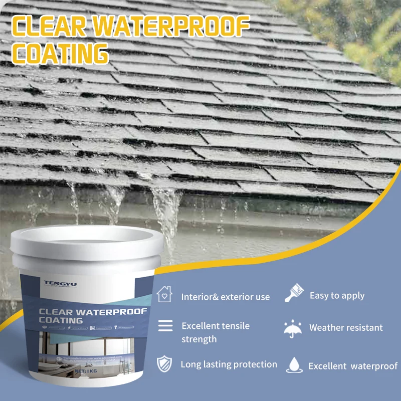 Exterior wall roof toilet leakproof 100g 300g 20kg water proof waterproof transparent waterproof coating