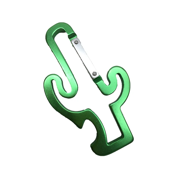 Mexican Style Stainless Steel Alloy Beer Bottle Opener Keychain Cactus Design Promotional Souvenir Carabiner Custom Logo Print