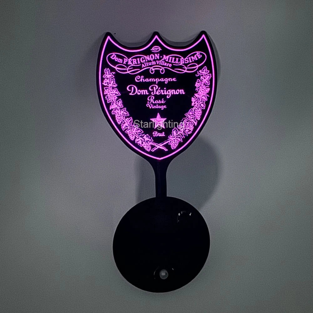 Verified OEM colorful waterproof customized brand adhesive LED EL luminous bottle label sticker for party nightclub