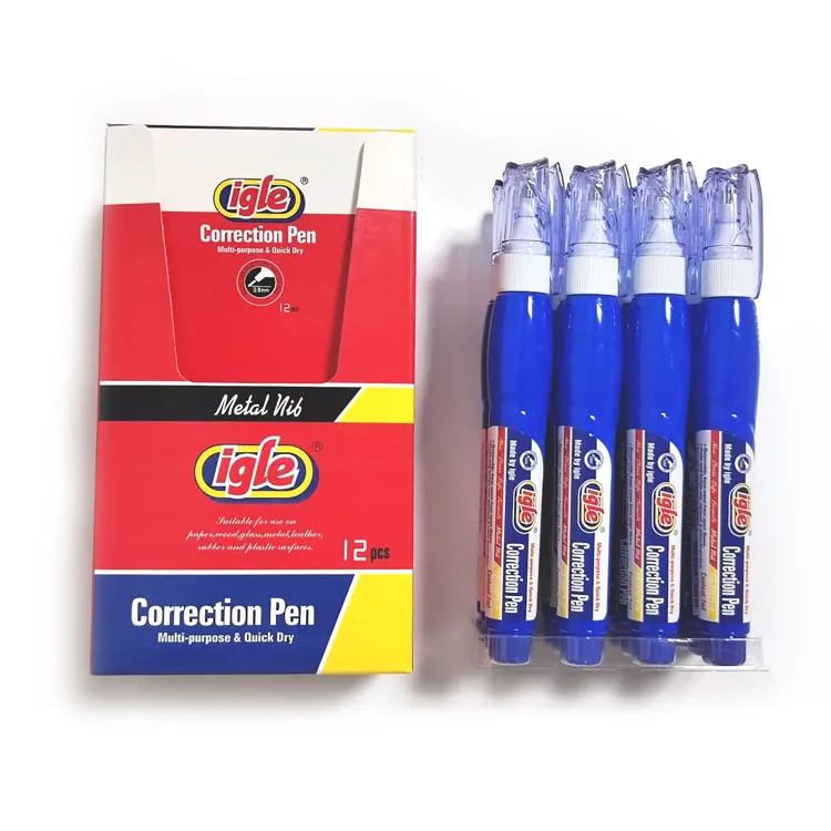 Fine Tip Fluid Correction Pen Fast Dry Correction Fluid Pen White 3mm Medium Tip Thermal Paper Igle Correction Pen