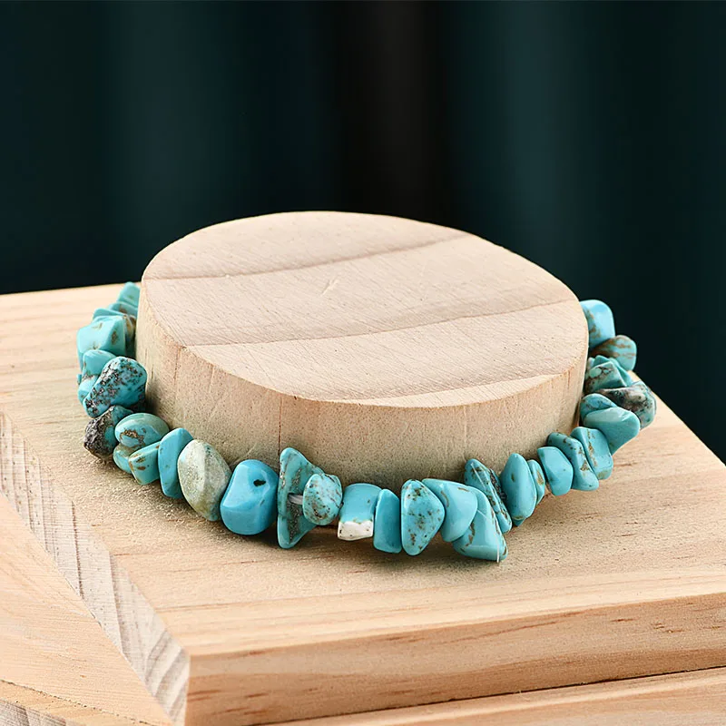 Elastic Healing Irregular Gemstone 7 Colors Chakra Chipped Stone Gravel Chip Bracelets 7.5'