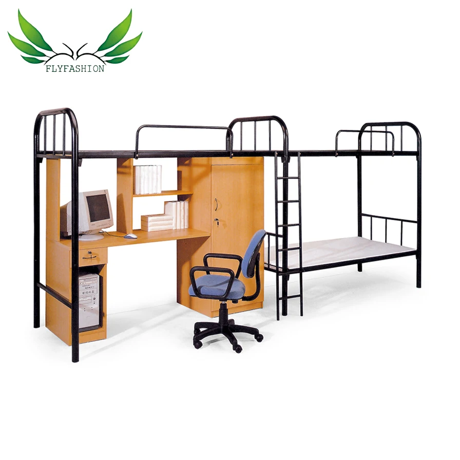 Student bunk bed with study table/metal bunk bed with desk
