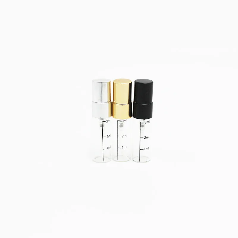 3ml Perfume sample vials empty Drawn tube bottle With scale spray perfume vials Mini Refill Perfume Atomizer