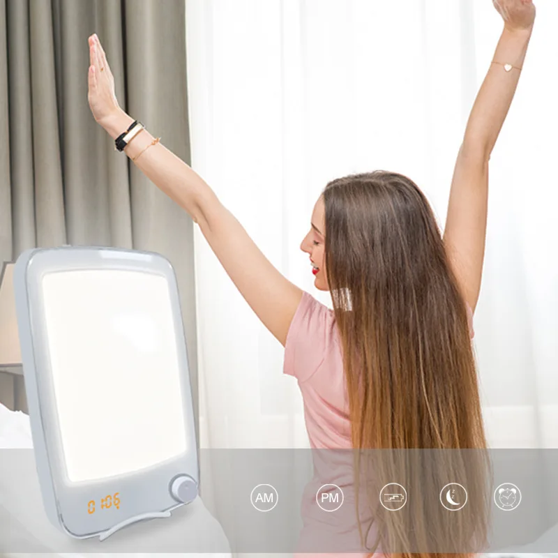 New Arrived LED Sad 10000 Lux Sun Light Therapy timer Depression treatment  table lamp