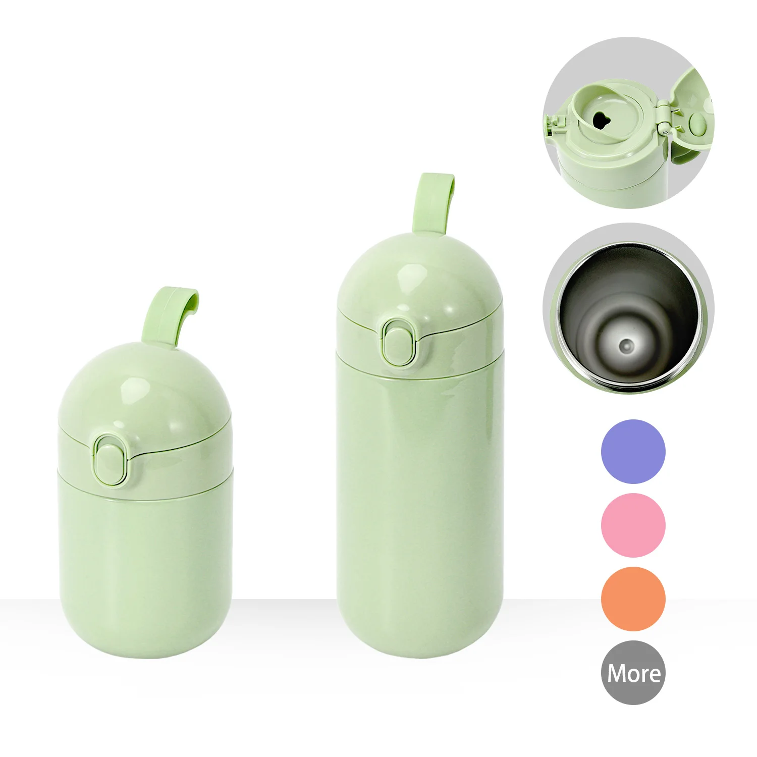 Customizable Cute and small 220ml 420ml Capsule shape Travel Mugs vacuum 304 Stainless Steel Sublimation Tumbler With lid