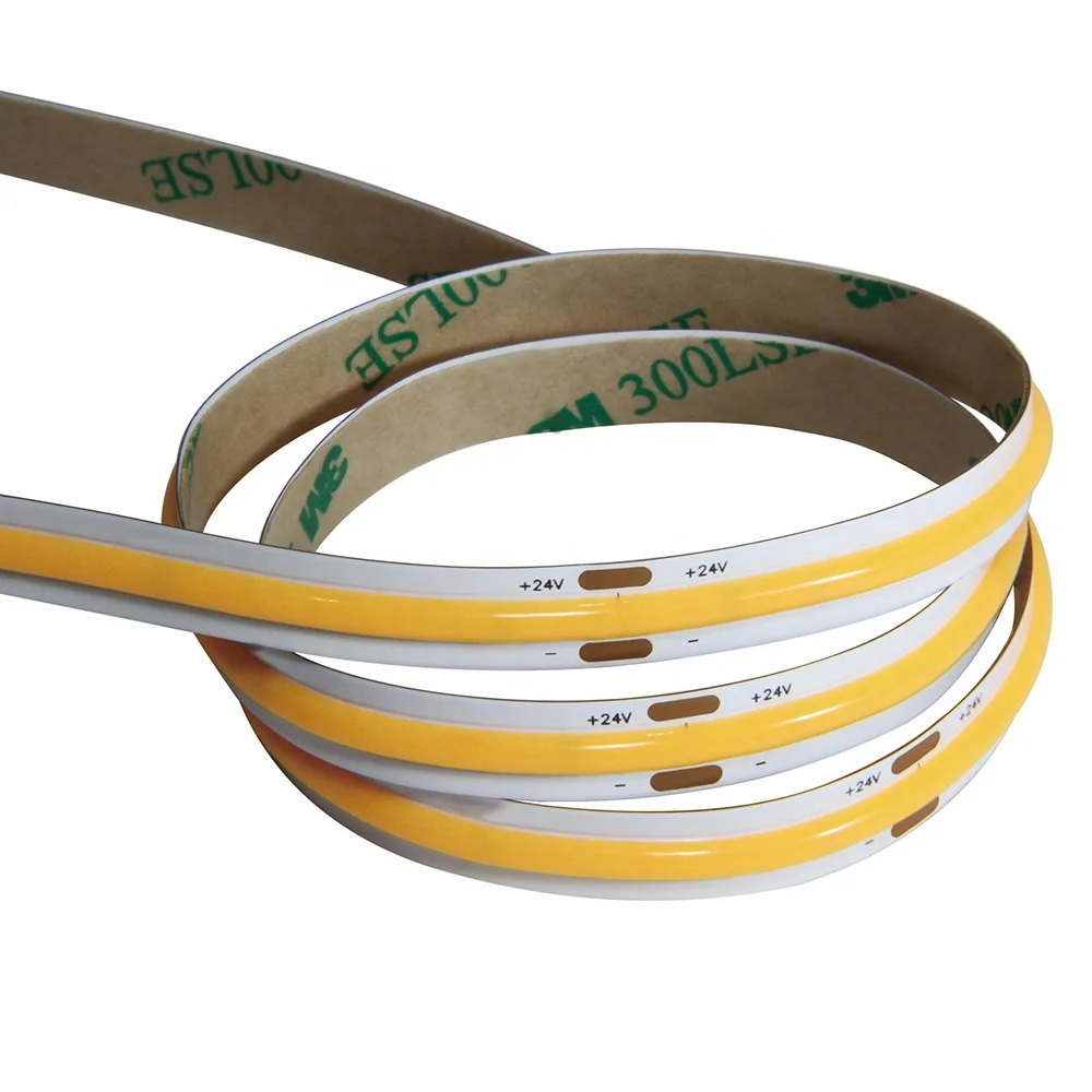 Manufacturer DC24V 12V CRI90 95 Dotless Led Cob Strip 480Leds 220V LED Lights Strip COB Flexible Smart LED Lightings for Room