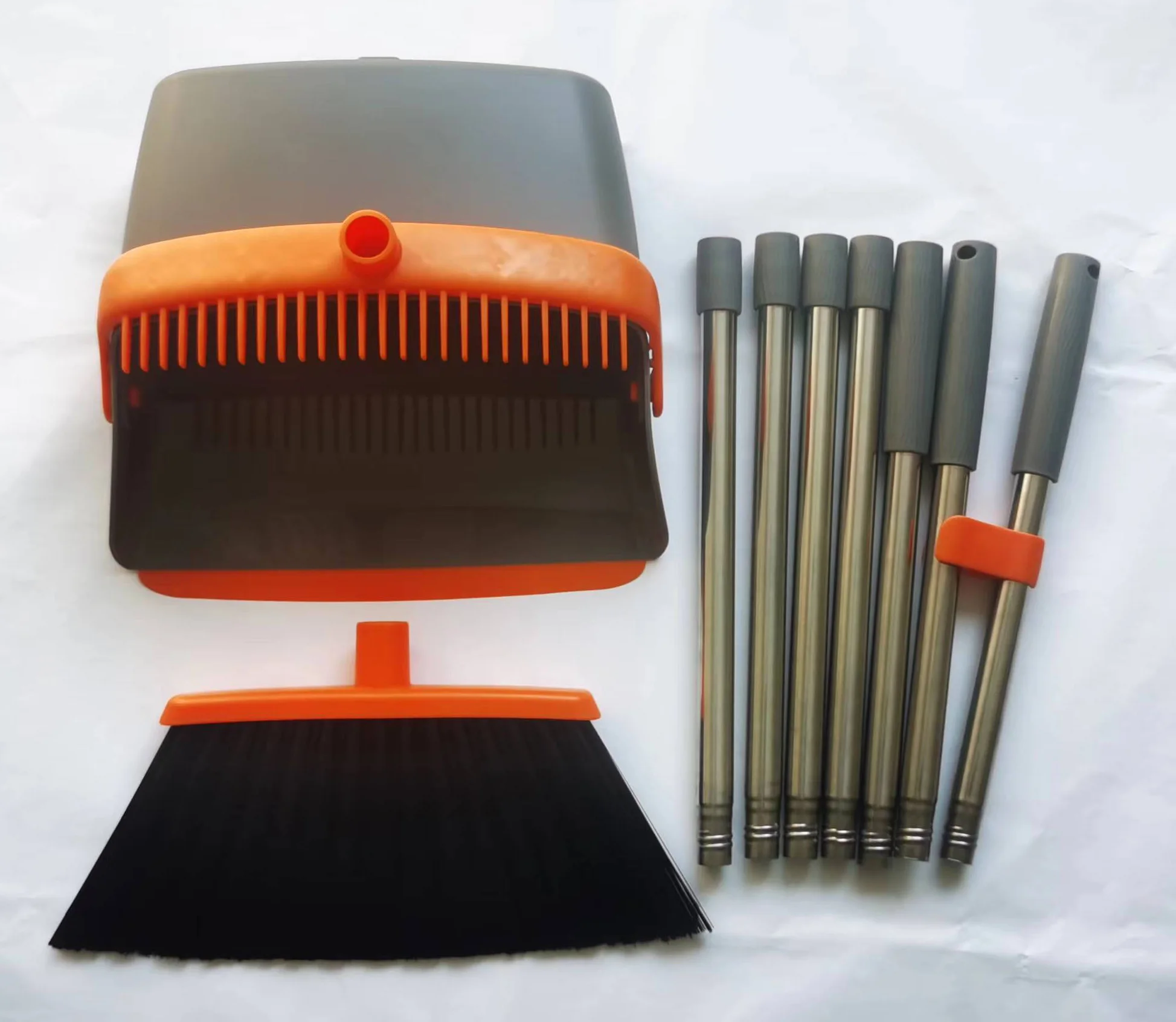 Broom and Dustpan Set for Home Broom and Dustpan Combo for Office Stand Up Broom and Dustpan