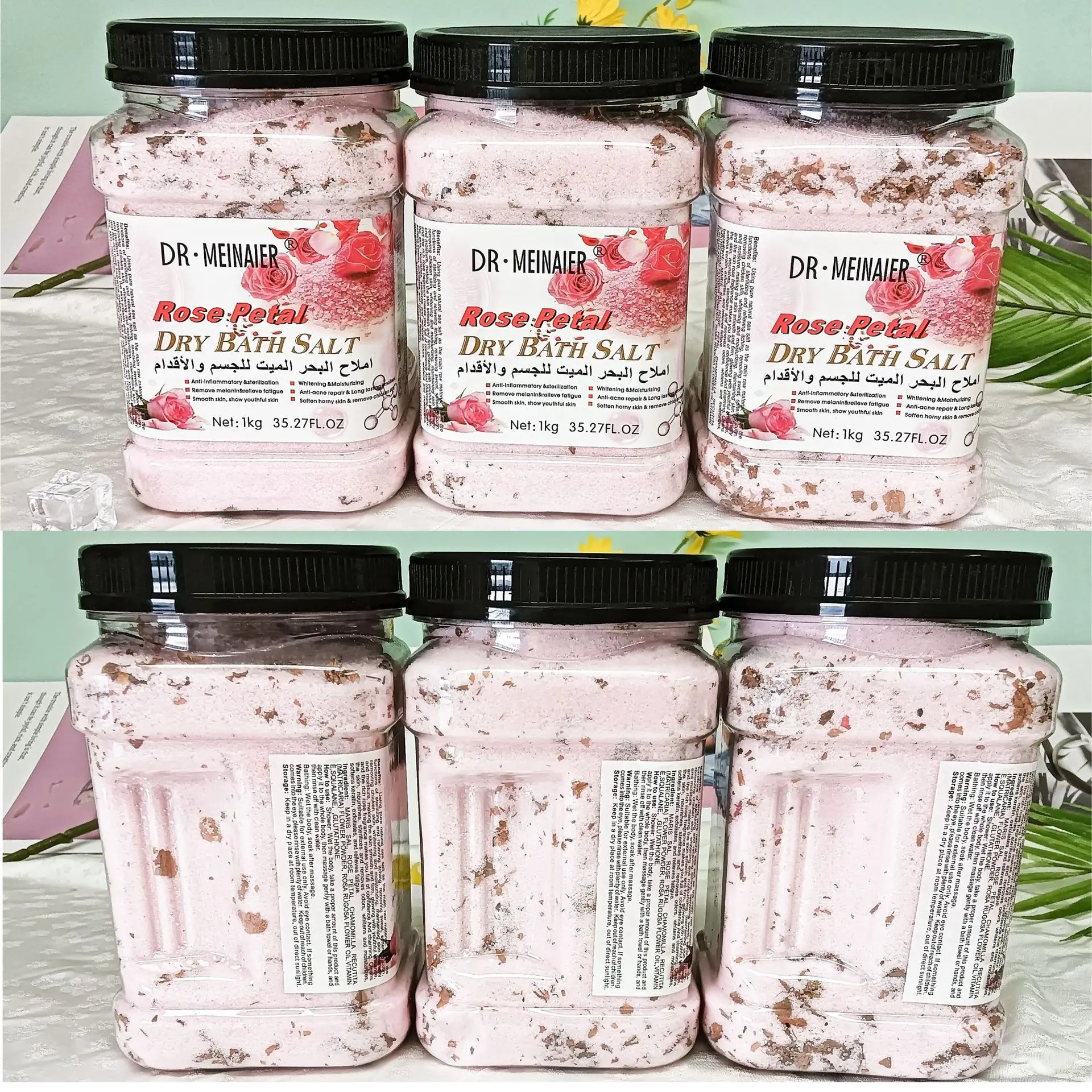Hot-selling 1kg petal bath salt exfoliating rubbing mud scrub deep cleansing chicken skin brightening scrub bath salt