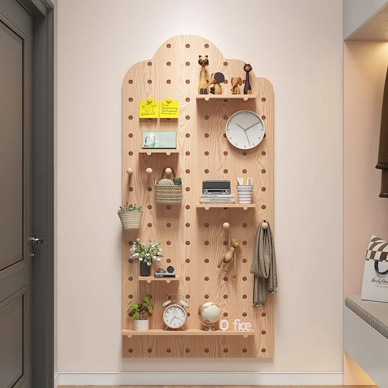 Wall Pegboard  Wall Control Pegboard Solid Wood Perforated Board Multi-functional Perforated Tools Storage Holder For Home