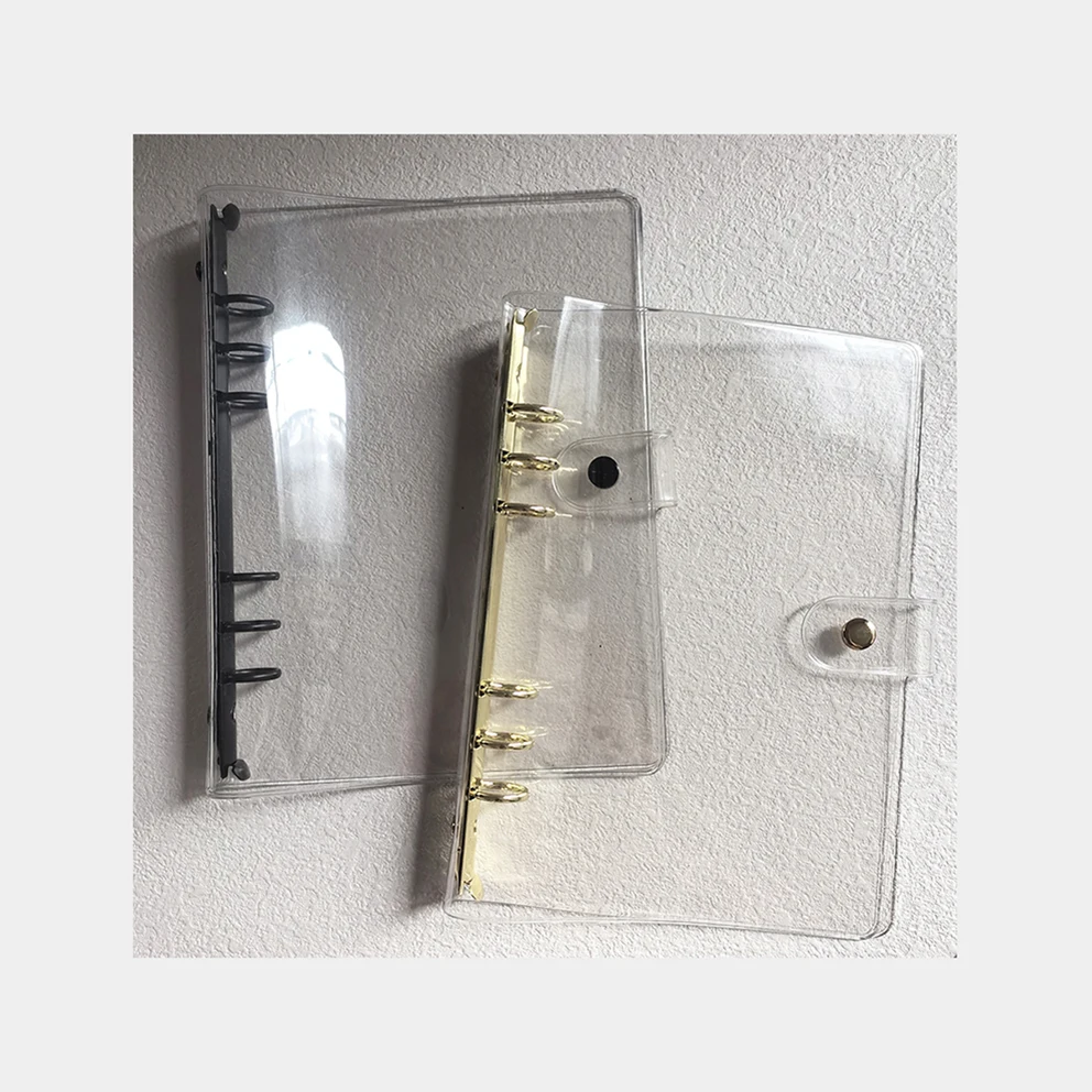 Wholesale Hot Sale Stock Enough Multi Colors Waterproof A5 A6 A7 Clear PVC Budget Binder 6 Ring Loose Leaf Money Saving Binder