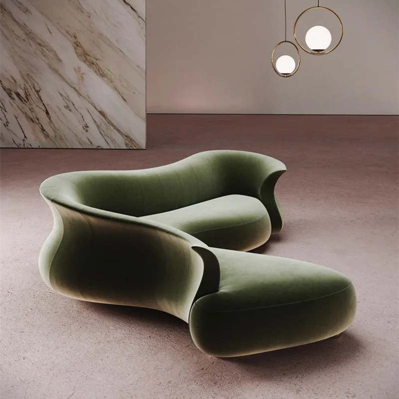 Nordic design, high-end personalized art sofa, hotel villa lobby, curved reception lounge sofa