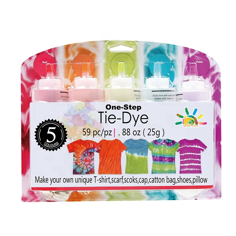 Optional drawing permanent non toxic party one-step adults kids five color tie dye kit tie-dye kit