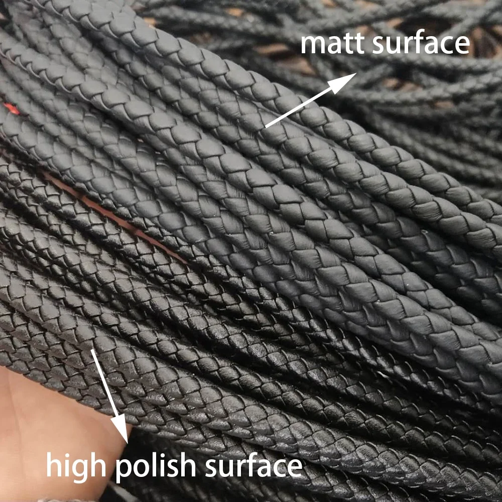 High Quantity 4mm 5mm 6mm 8mm Matt Genuine Leather Full Grain Leather for Bracelet Making