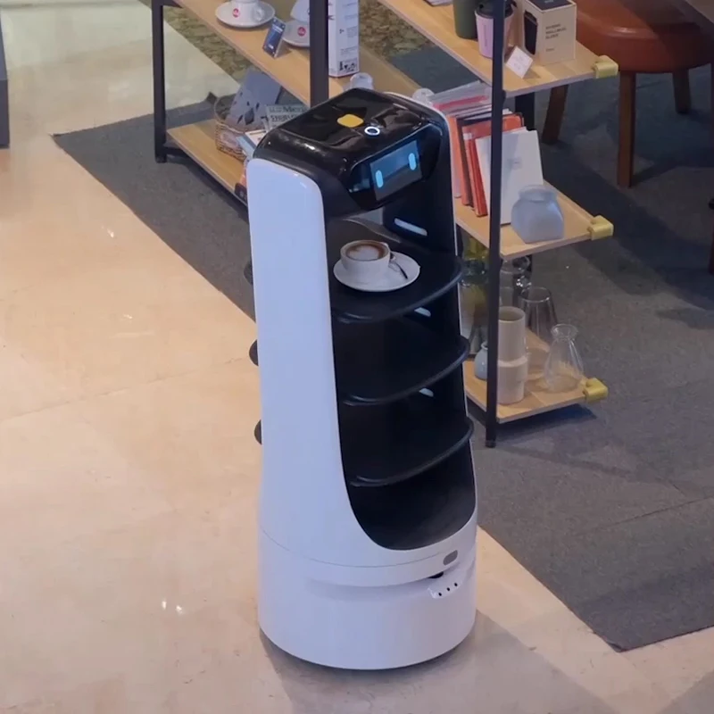 Artificial Intelligence Autonomous Navigation Service Robot is Used for Hotel, Restaurant, Bar Service Robot Waiter