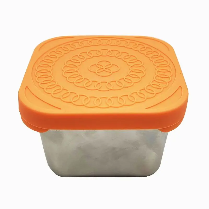 High-value Stainless Steel Lunch Boxes with Silicone Lids Lunch Food Storage Containers Stackable Box Food Snack