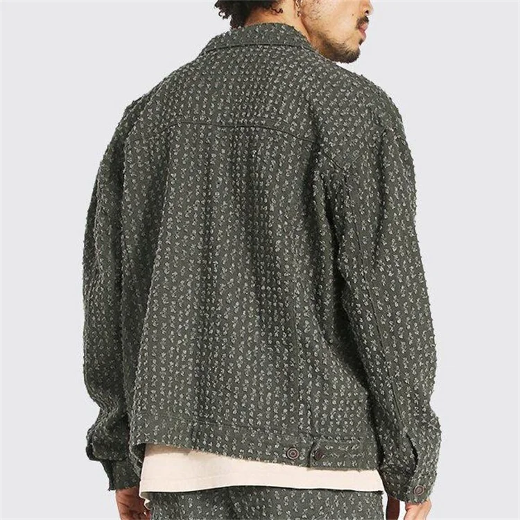 Custom logo high quality autumn oversized distressed interest denim jacket for men 2021