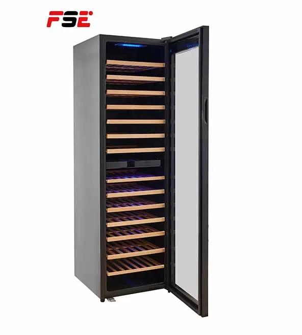 280L Commercial Freezer Cooler Dual Zone Wine Storage Refrigerator Fridge 108 Bottles Bar Cabinets With Stainless Steel Shelves