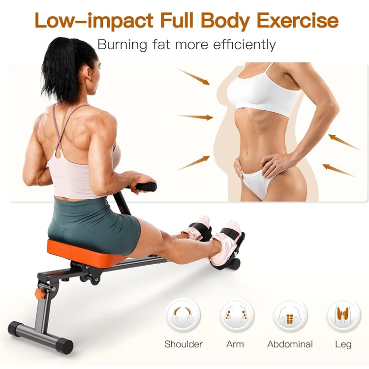 Tellus Fitness Rowing Machine, Hydraulic Rower Machine with 16 Resistance Levels