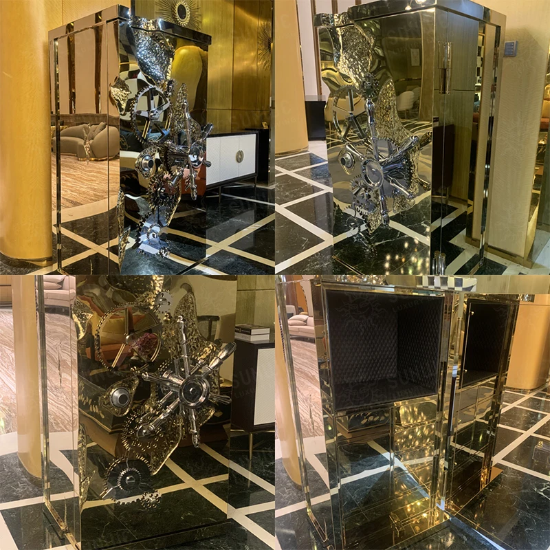 Black plated stainless steel wine cabinet Anti-theft large capacity safe Safe Luxury high-end art home furniture safe