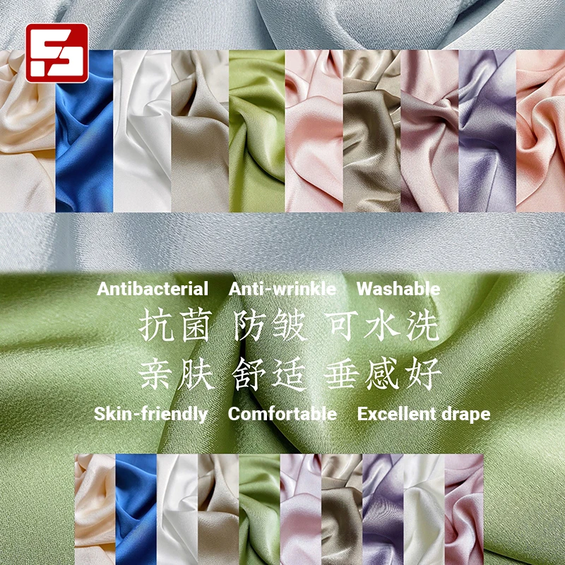 Bridal satin fabric Korean velvet satin polyester spandex fabric satin fabric for wedding dress