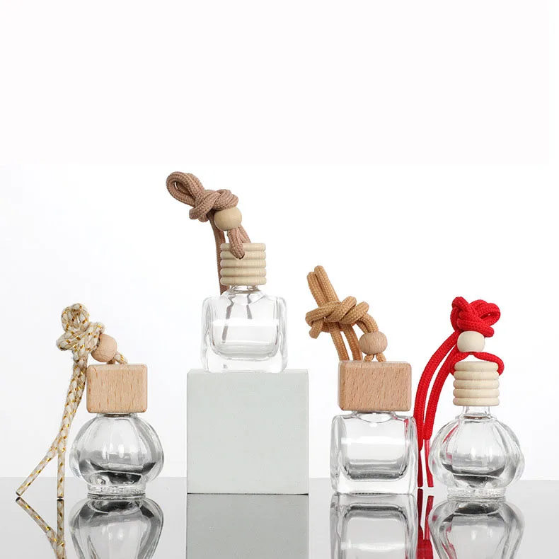 Empty Fragrance Car Diffuser Bottle Special Shape Car Air Freshener With Wooden Cap