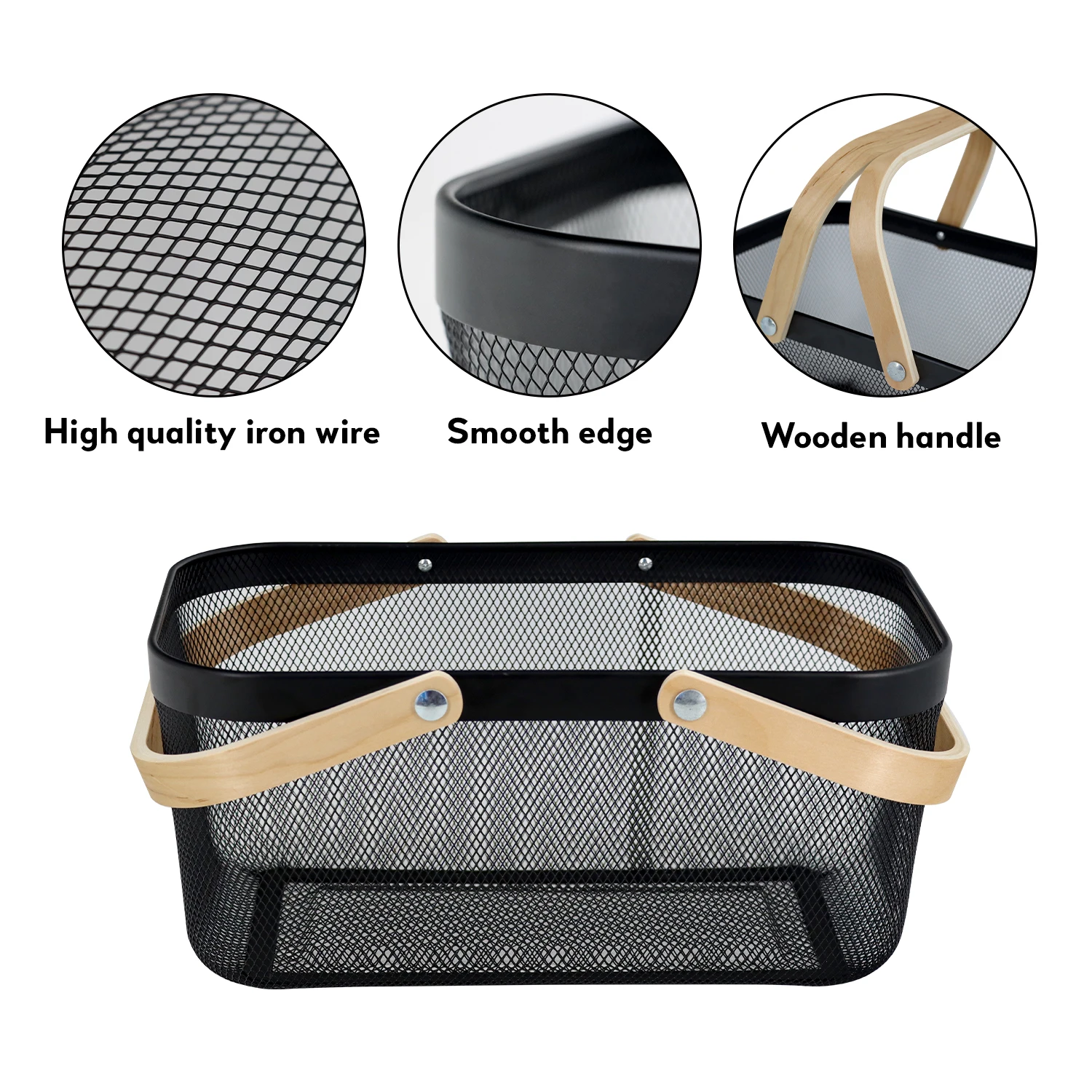 Wholesale metal Iron storage basket Hanging Kitchen Baskets for kitchen