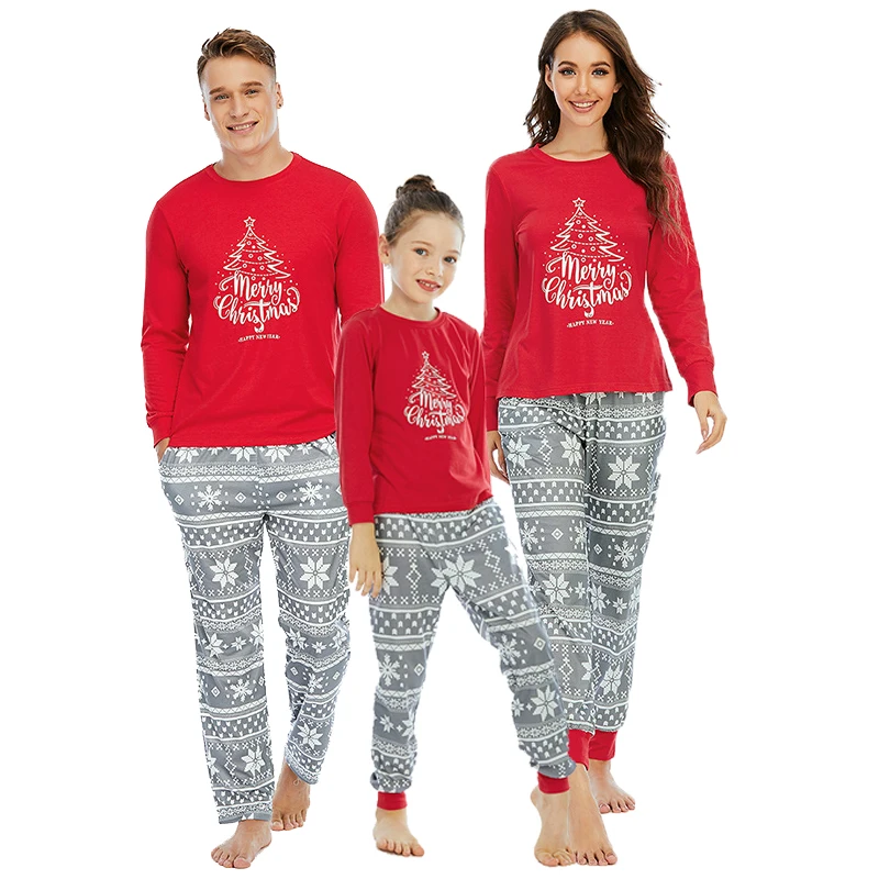 Cute Boys Girls Sleepwear Kids PJs Men Women 2 Pieces Pants Set Family Matching Print Christmas breathable Pajamas pyjamas