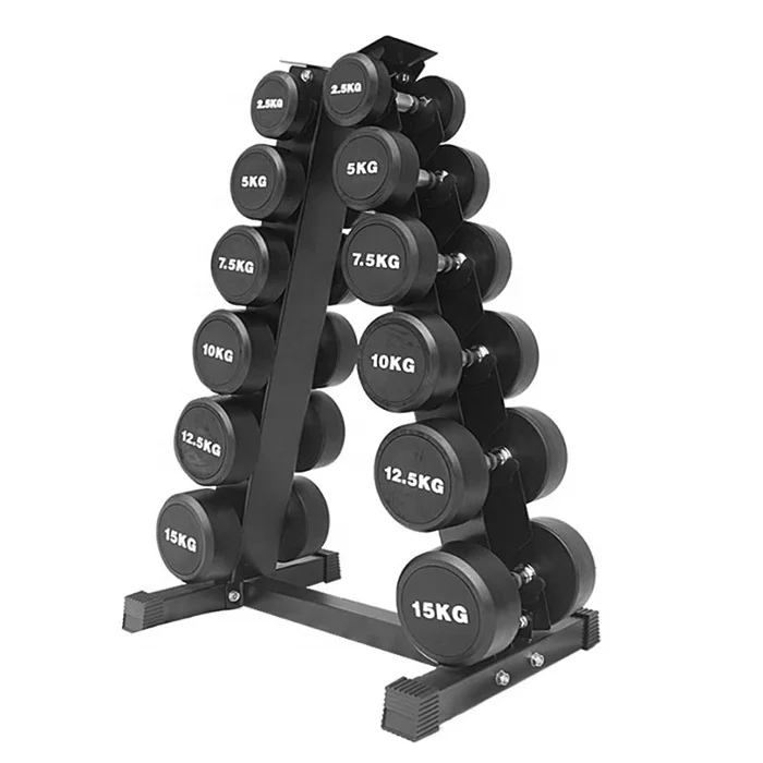 A-Frame Dumbbell Rack Stand Vertical Dumbbells Rack Only-6 Tier Weight Rack for Dumbbell