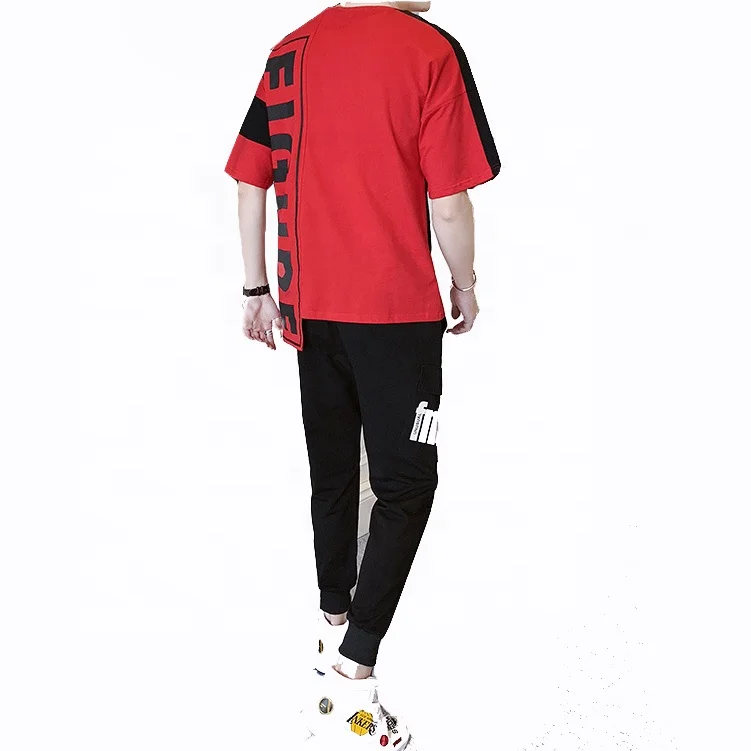 high quality retro street   style male rock personality exaggerated street beat short sleeve T-shirt