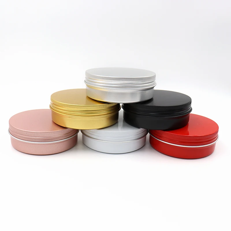 Custom Cream Packaging Tin 5ml-250ml Silver metal Aluminum Tin Cosmetic Container with spiral lid