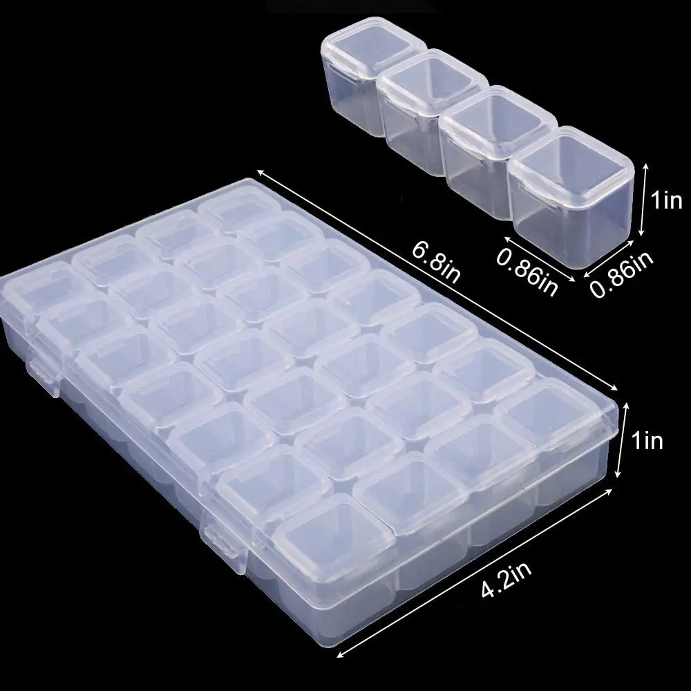 Bview Tool 28 Grids Nail Diamond Nail Art Tool Jewelry Storage Box for Storing Nail Art Items Pills Beads Seeds