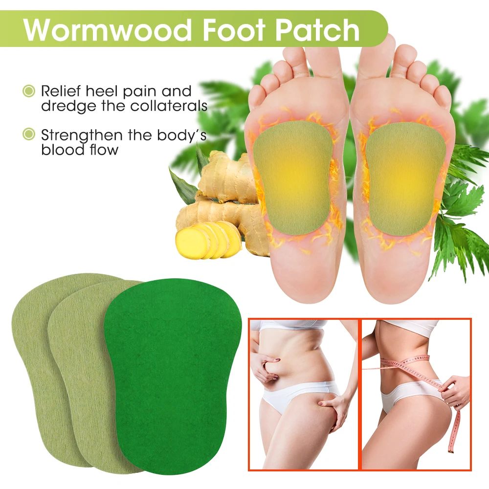 Herbal Wormwood Stickers Detox Foot Body Neck Back Knee Pain Relief Adhesive Patches