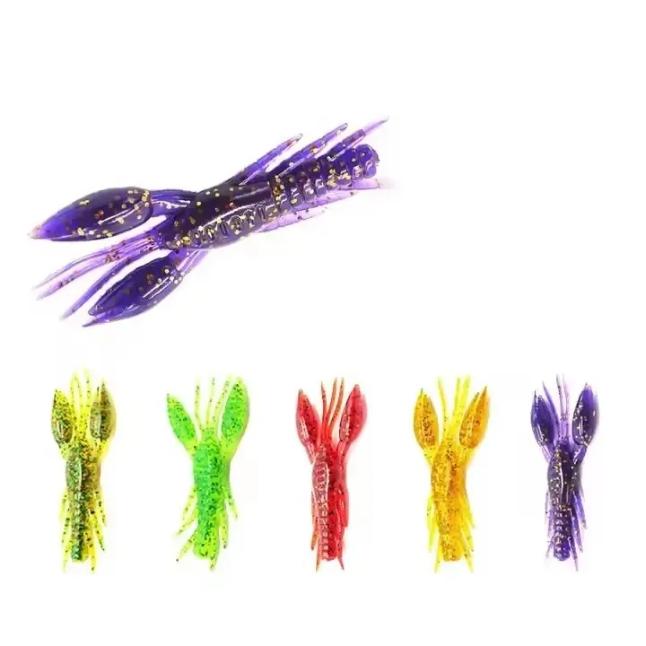 Shrimp type soft bait Freshwater sea fishing rock fishing shrimp type crayfish 5.5g 7.5cm coiled tail false bait