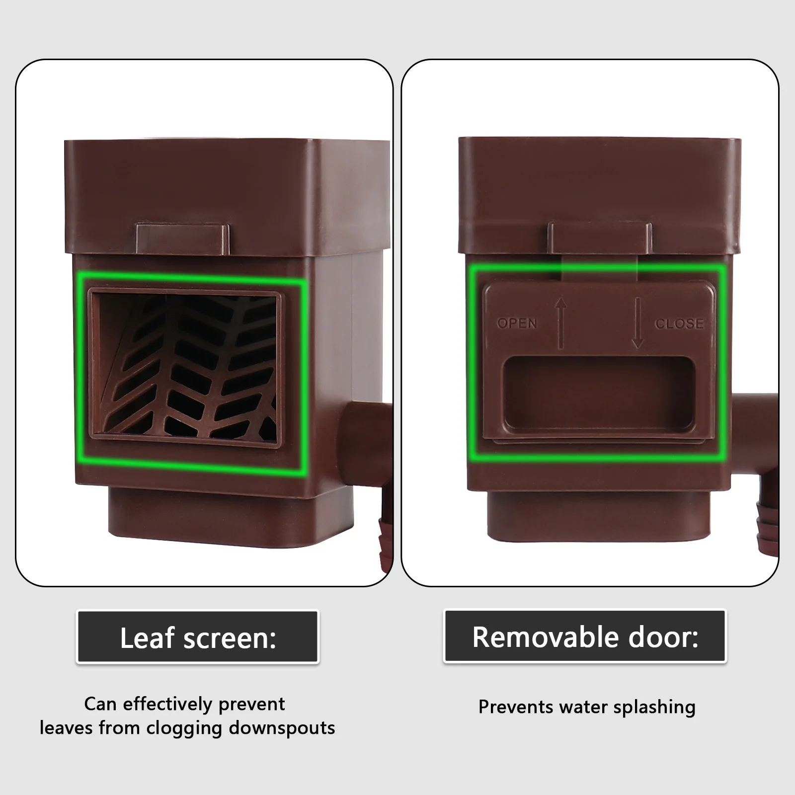 Rain Collection System Downspout Adapter Outdoor Gardening Water Reuse Rainwater Diverter with Adjustable Valve and Filter